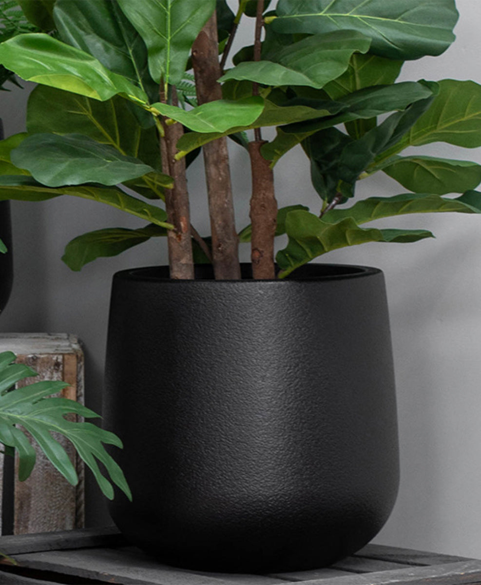 30cm plant pot indoor Copenhagen Black Planter 30cm x 30cm – Artificial Green