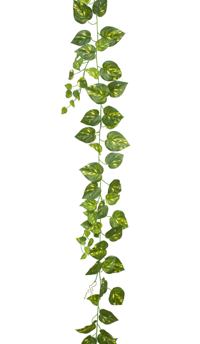 Variegated Philodendron Artificial Garland Fire Retardant  Artificial Green