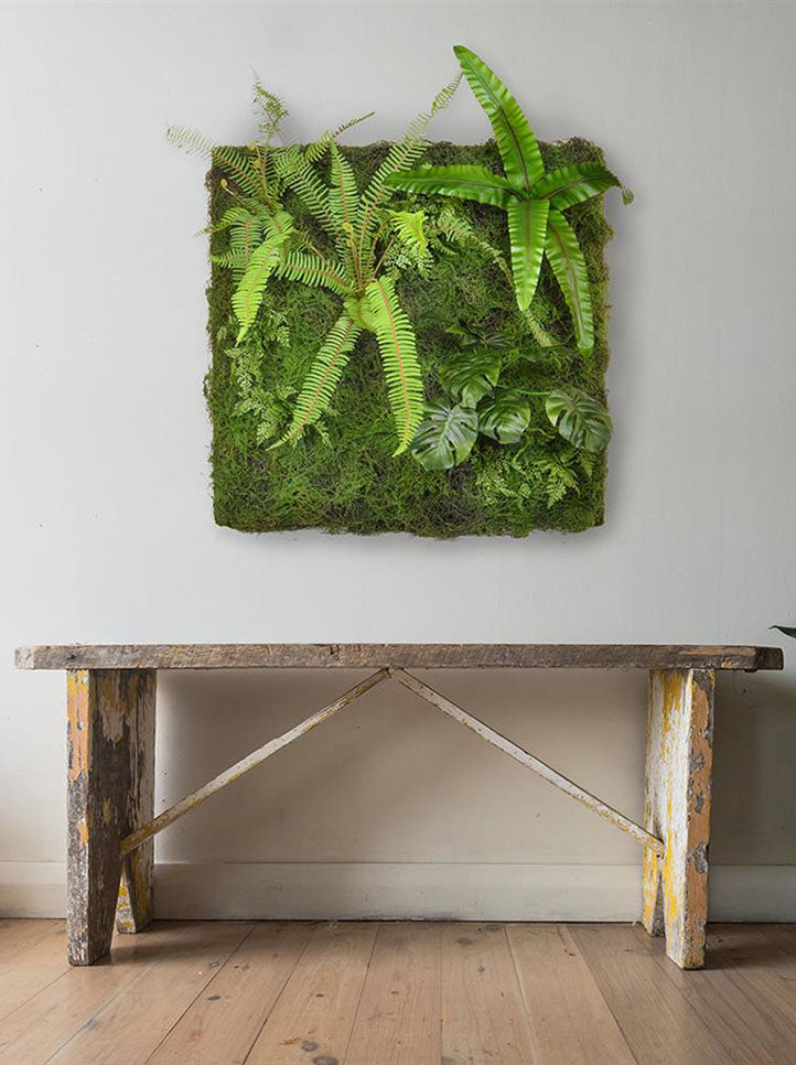 artificial plant wall hanging Fern and Monstera Artificial Plant Wall Decor Panel 1m x 1m – Artificial  Green
