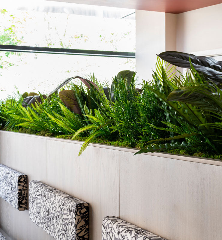 Artificial Plants for Restaurant Banquette Seating