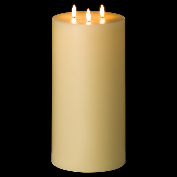 Natural Glow 30cm LED Cream Pillar Candle Ivory