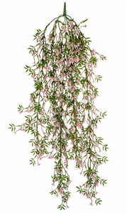 Pink Flowers Artificial Trailing Plant 90cm Pack of 6 Fire Retardant