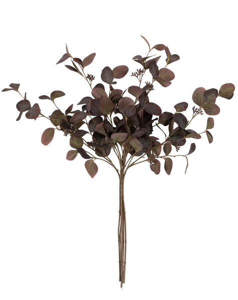 Burgundy Artificial Eucalyptus Pack of 5