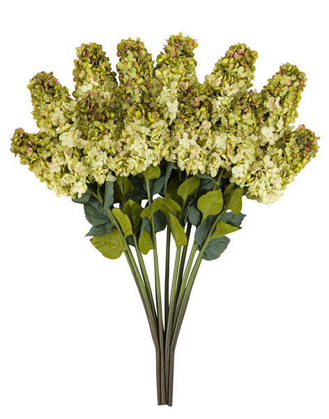 Artificial Cone Hydrangeas Green White