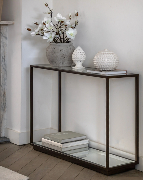 Artificial Magnolia Flowers in Rustic Vase