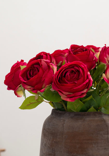 Deep Fuchsia Artificial Roses Pack of 6 or 12