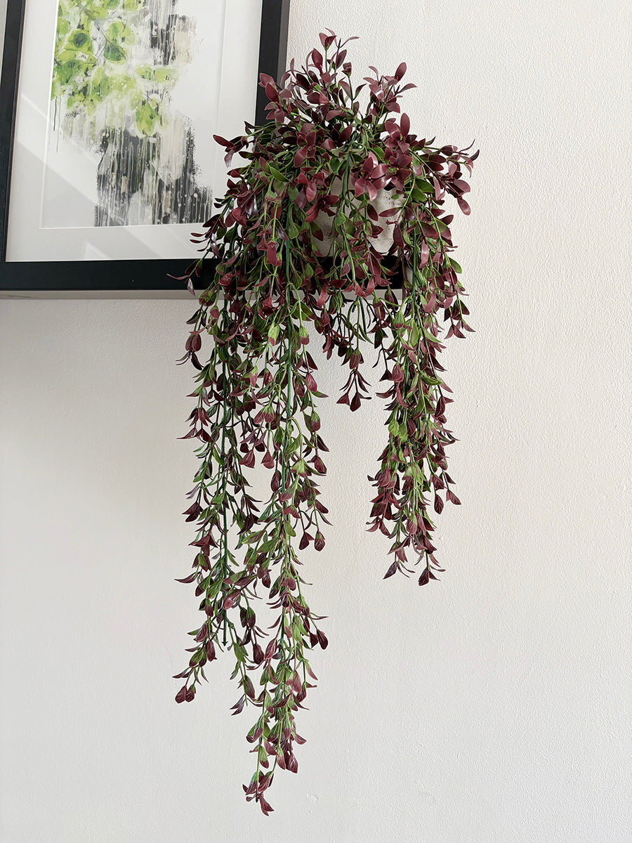 Burgundy Artificial Trailing plants Fire Retardant