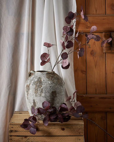 Burgundy Faux Eucalyptus