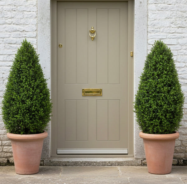 Buxus Tower Artificial Topiary Trees in pots
