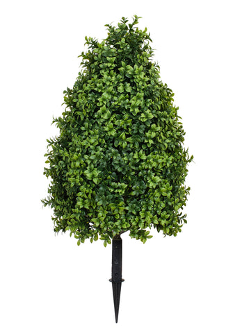 Buxus Outdoor Artificial Topiary Tower on Spike 75cm UV Safe