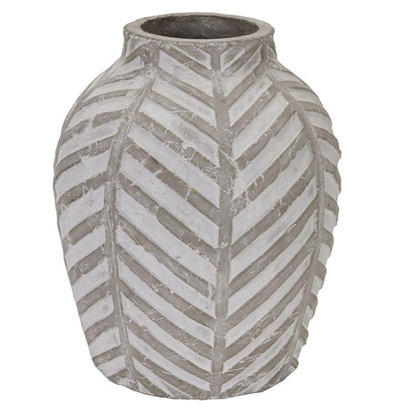 Chevron Rustic Stone Vase