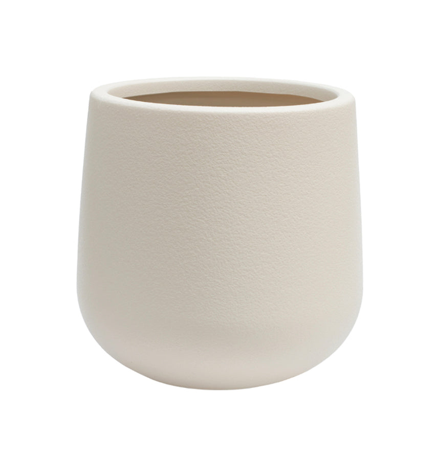 Cream round plant pot
