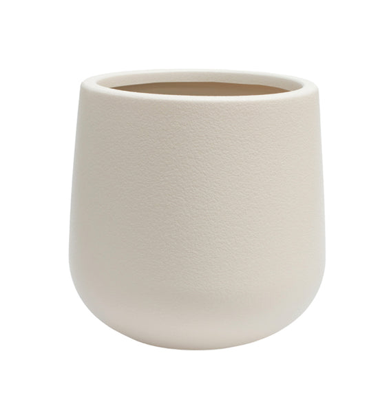 Cream round plant pot