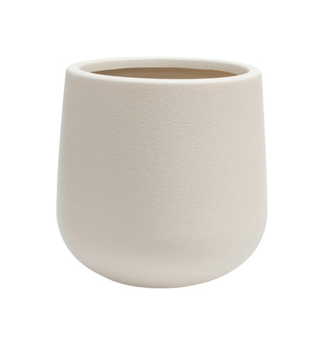 Cream round plant pot