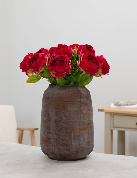 Deep Fuchsia Artificial Roses Pack of 6 or 12