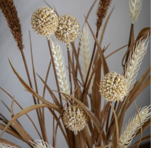 Dried Look Artificial Mixed Grasses Floral Arrangement