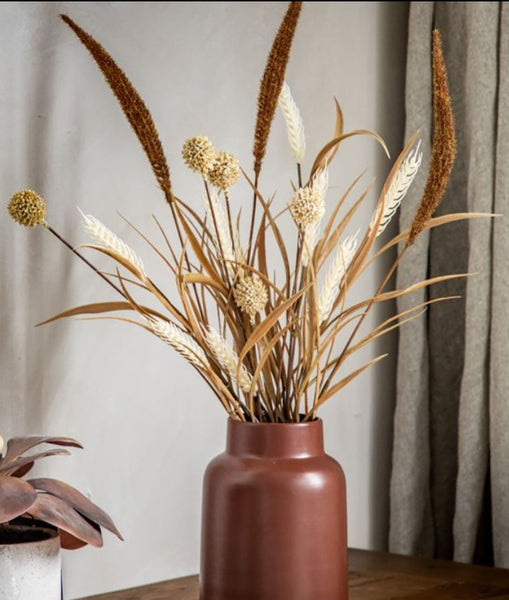 Dried look artificial grasses arrangement