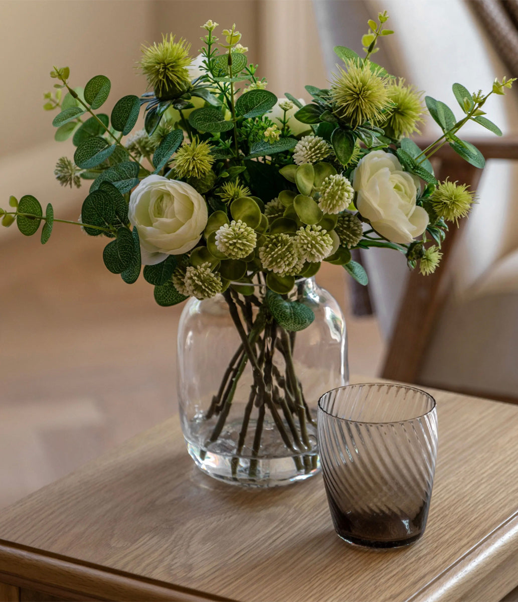 Eucalyptus and Rose Artificial Flower Arrangement