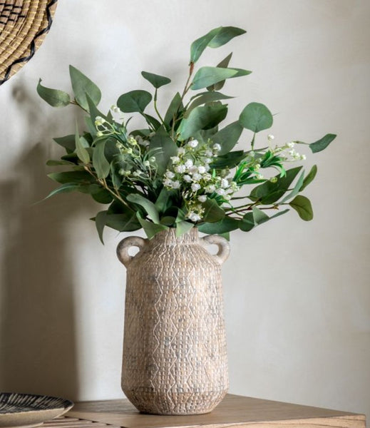 Faux Eucalyptus and Baby's Breath Bouquet