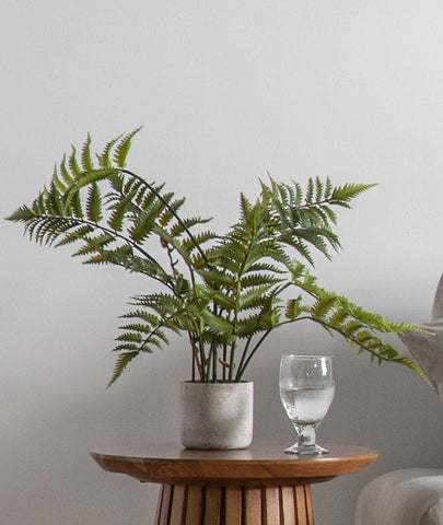 Artificial Potted Fern Plant in Neutral Cement Pot