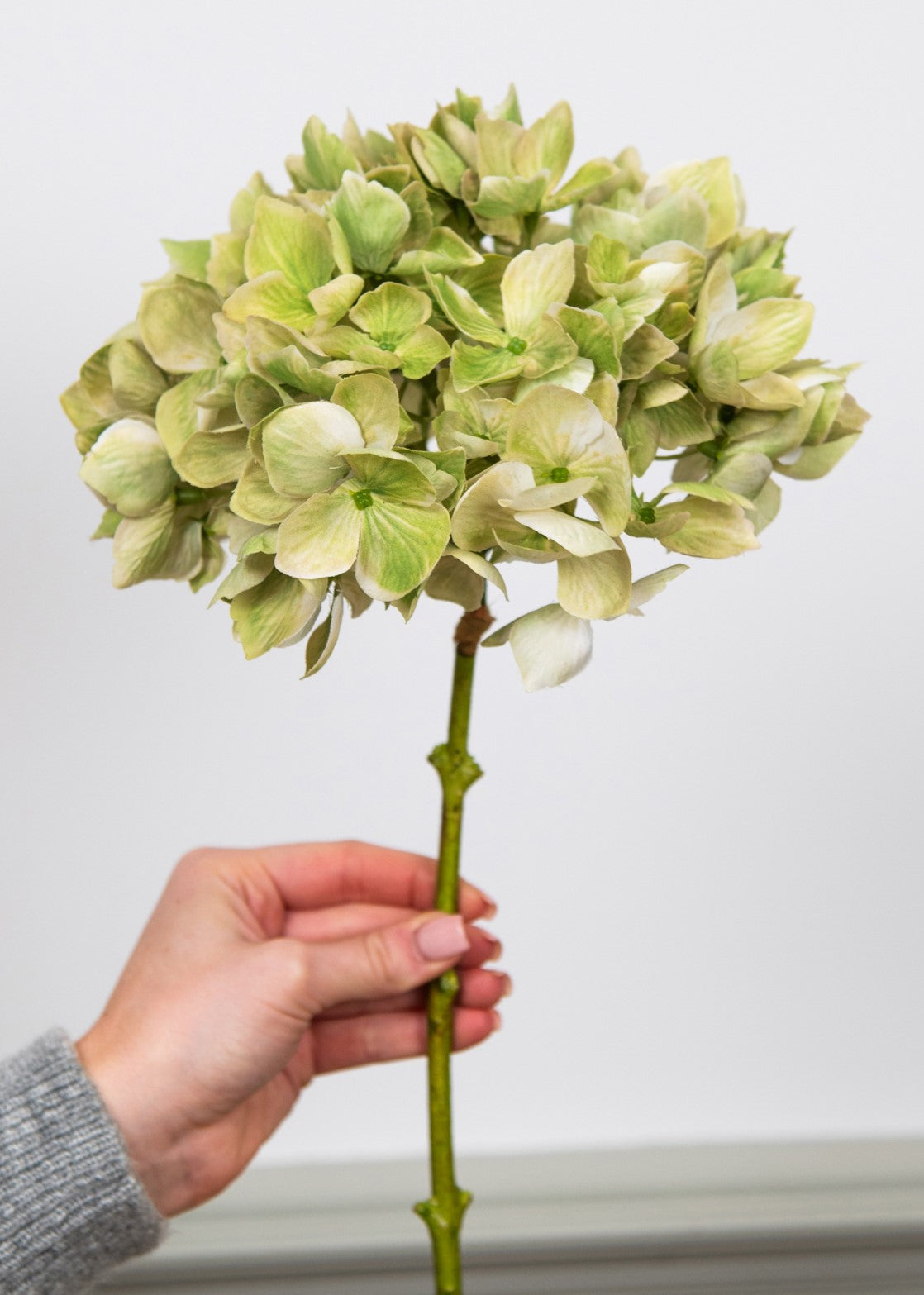 Deluxe Faux Green Hydrangea Flowers Pack of 3