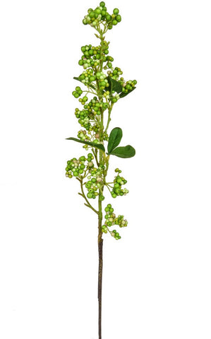Faux green berry stems by Artificial Green