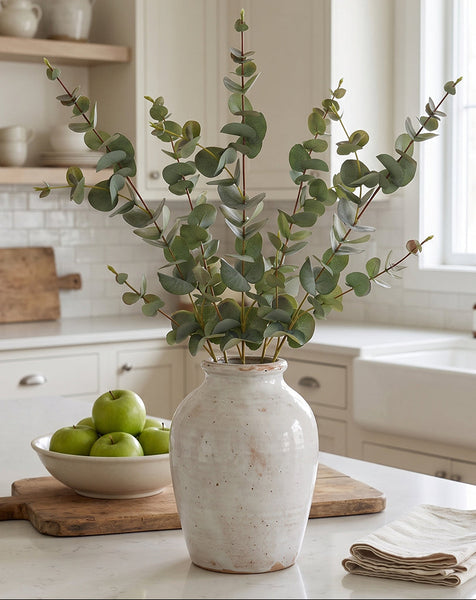 Green Realistic Artificial Eucalyptus Stems