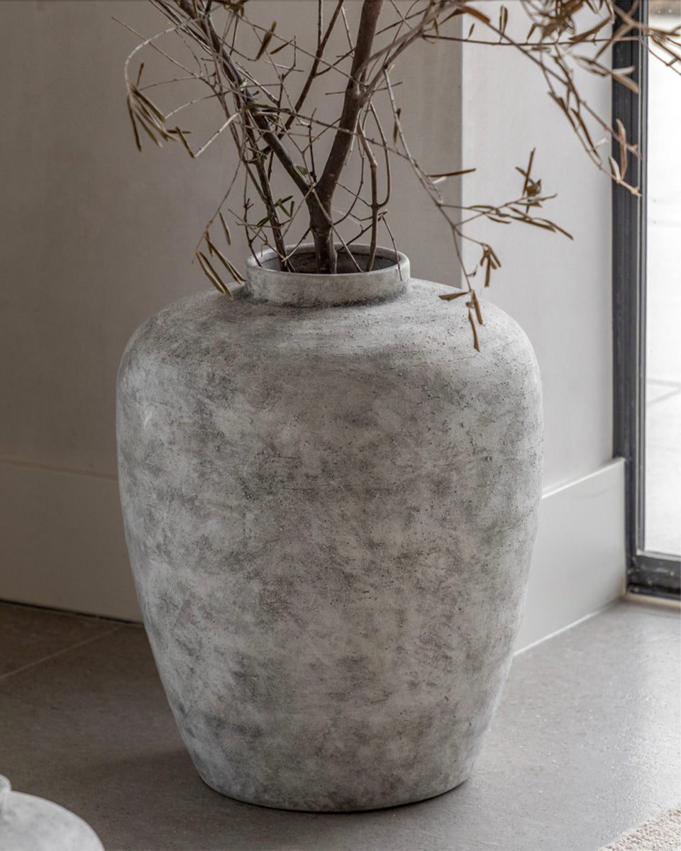 Large Rustic Ceramic Urn Vase 49cm