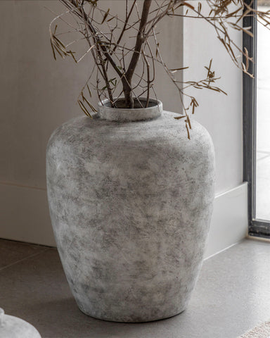 Large Rustic Ceramic Urn Vase 49cm