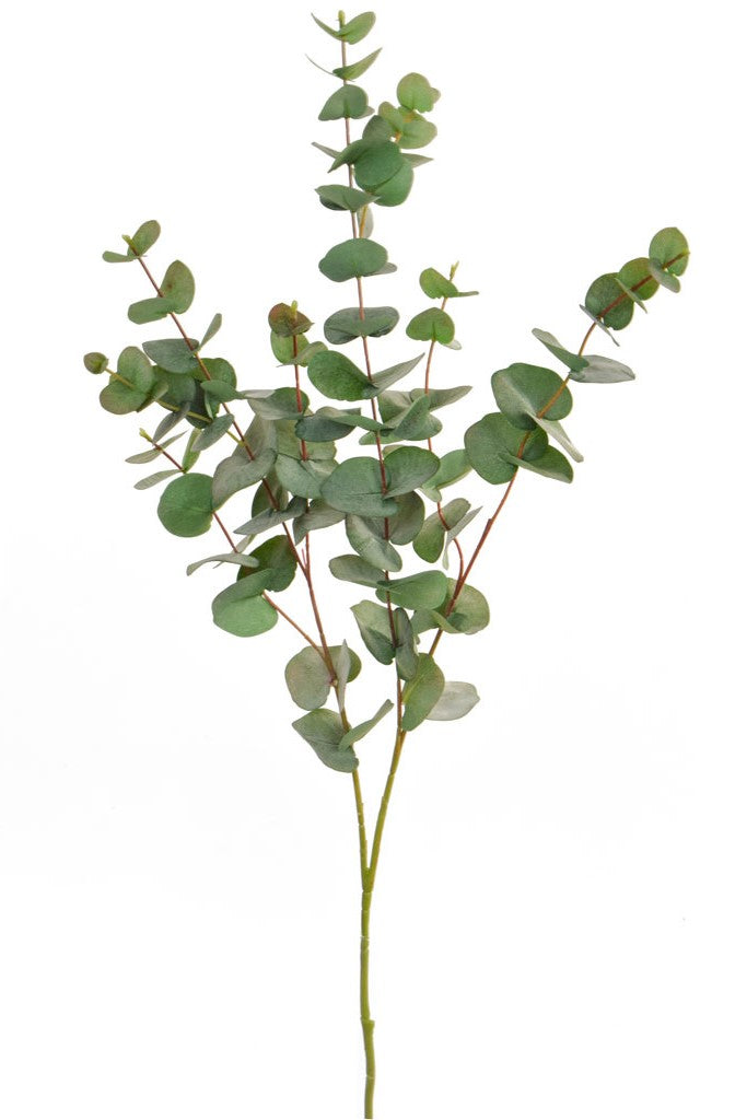 Deluxe Large Faux Green Eucalyptus stems 100cm realistic faux greenery