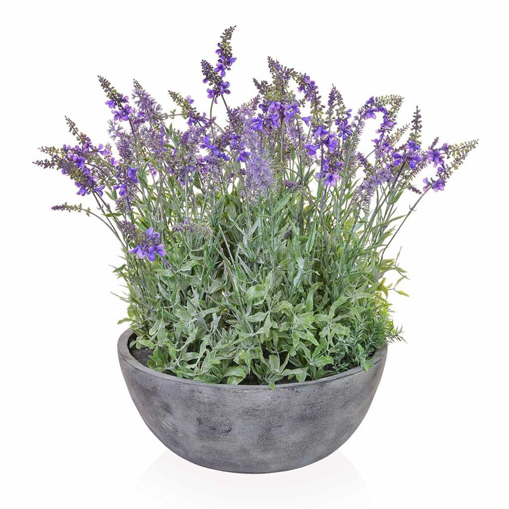 Large Artificial Lavender Arrangement in Large Bowl