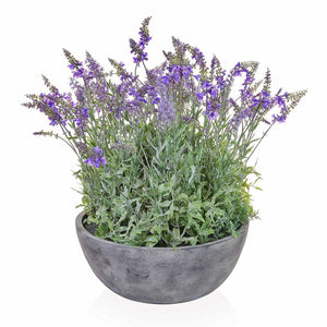 Large Artificial Lavender Arrangement in Large Bowl