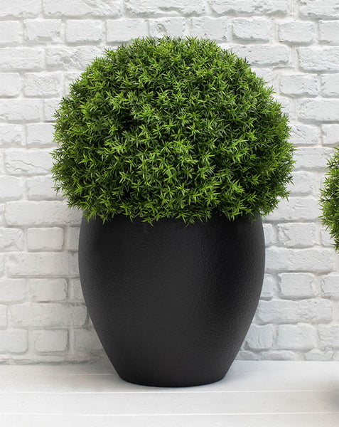 Large modern round black planter
