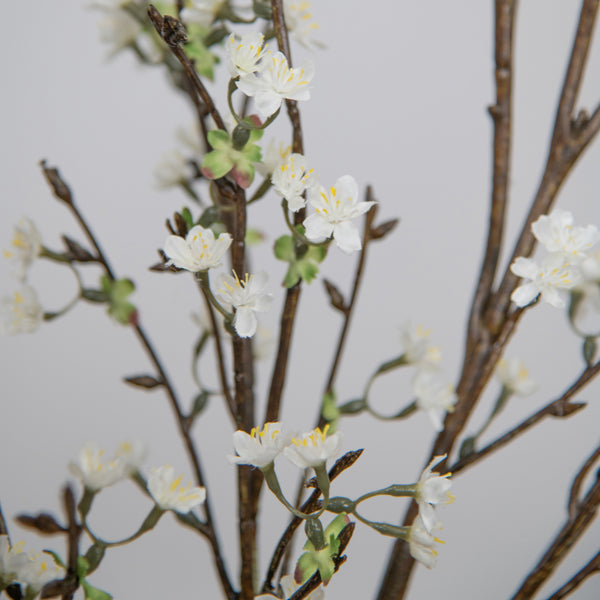 Artificial white cherry blossom large branches