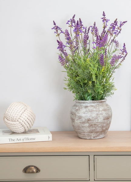 Lavender artificial plants in pot