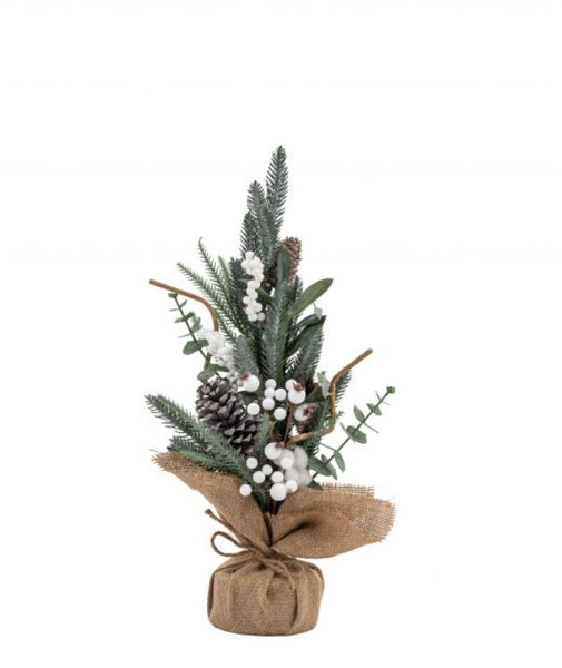 Artificial Table Top Pine & Cotton Christmas Tree