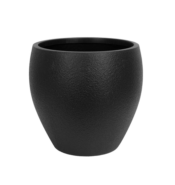 Hugo Large Modern black round planter