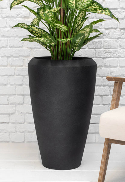 Norfolk Round Tall Black Planters