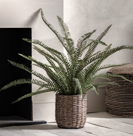 Large Fern Artificial Plant in Basket Pot
