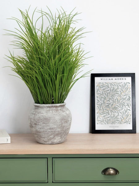 Potted Grass, Rustic Indoor Artificial Plants in Pots Indoor 