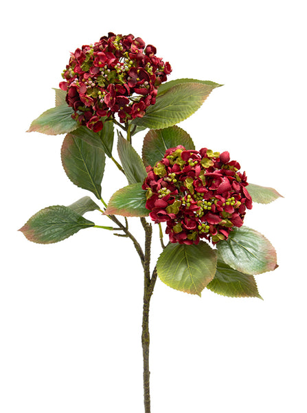 Realistic artificial flowers Red hydrangeas