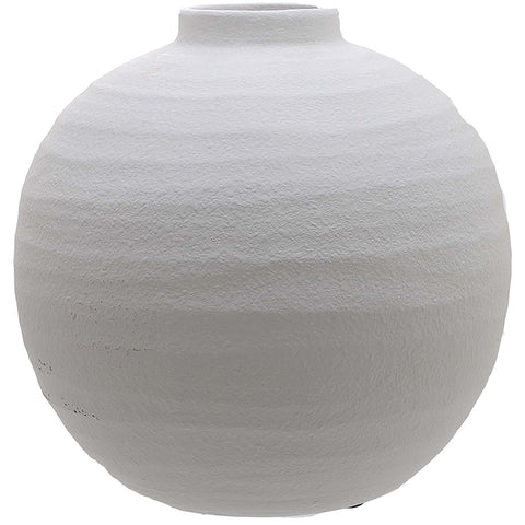 Neutral Round Matt White Ceramic Vase 28cm