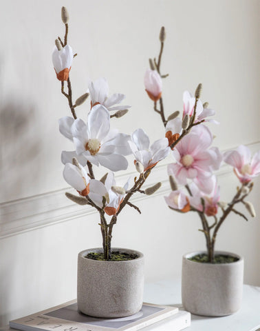 Spring Decor Mini Artificial Magnolia tree in pot