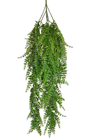 Fire retardant and UV resistant trailing fern plant for bars and restaurants