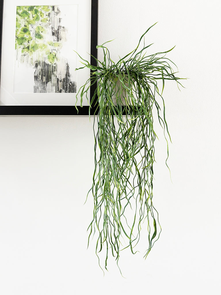 grass hanging plants Artificial Fire Retardant Trailing Grass Plant – Artificial Green