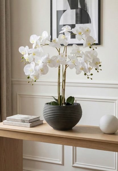 White Artificial Orchid in Pot