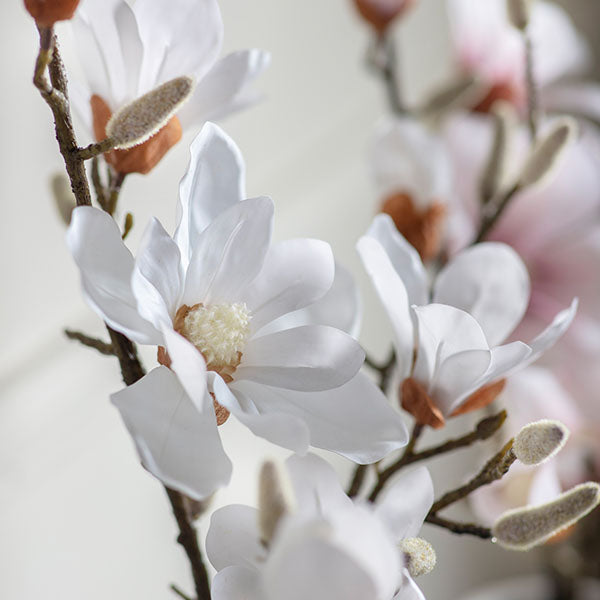 White artificial mini magnolia tree