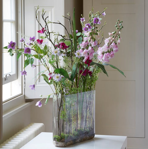 Luxury Large Wild Flower Arrangement in Glass Vase 90cm