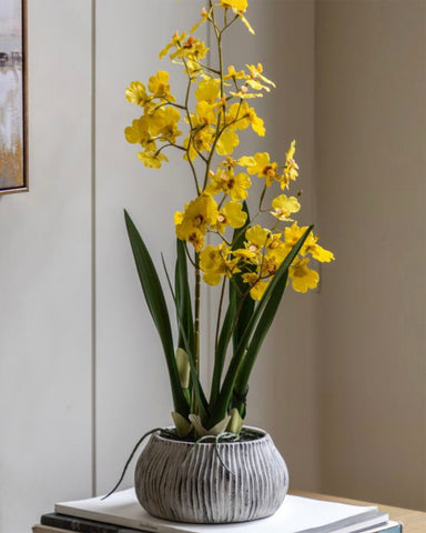Yellow Cymbidium Artificial Orchid
