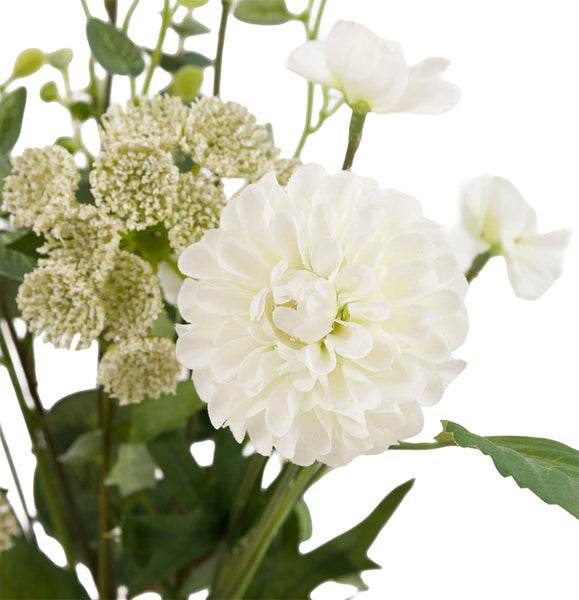 faux flowers bouquet with greenery